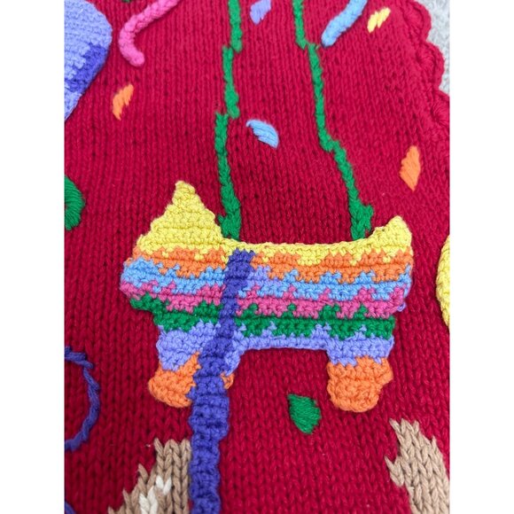 Vtg 90's Eagle Eye Collectibles Women's S/P Birthday Sweater Vest Bear Balloons - Picture 9 of 10